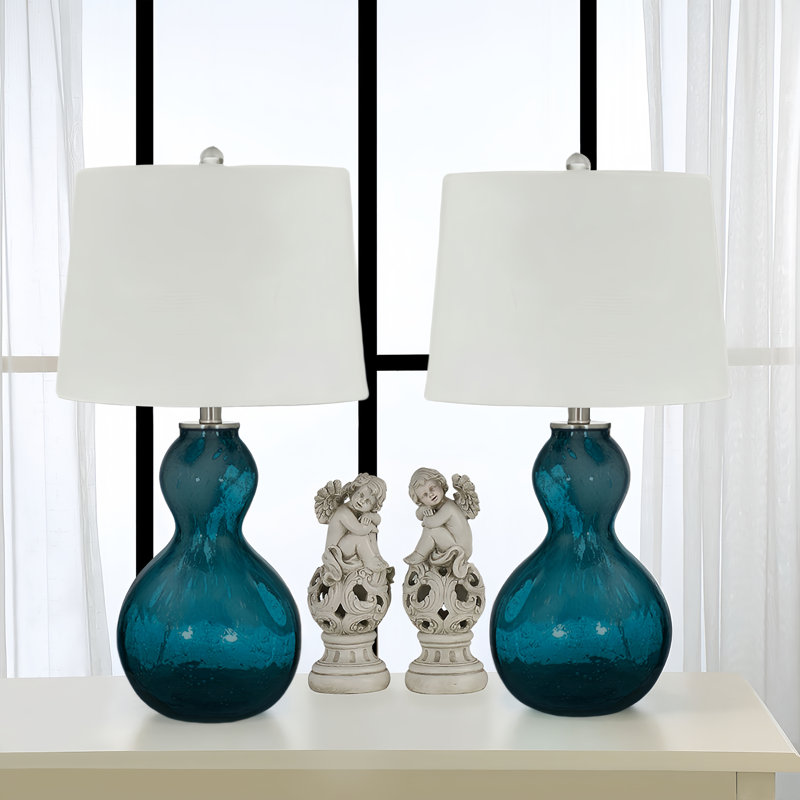 Ensemble de lampes de table bleues 25,5 po Alwine