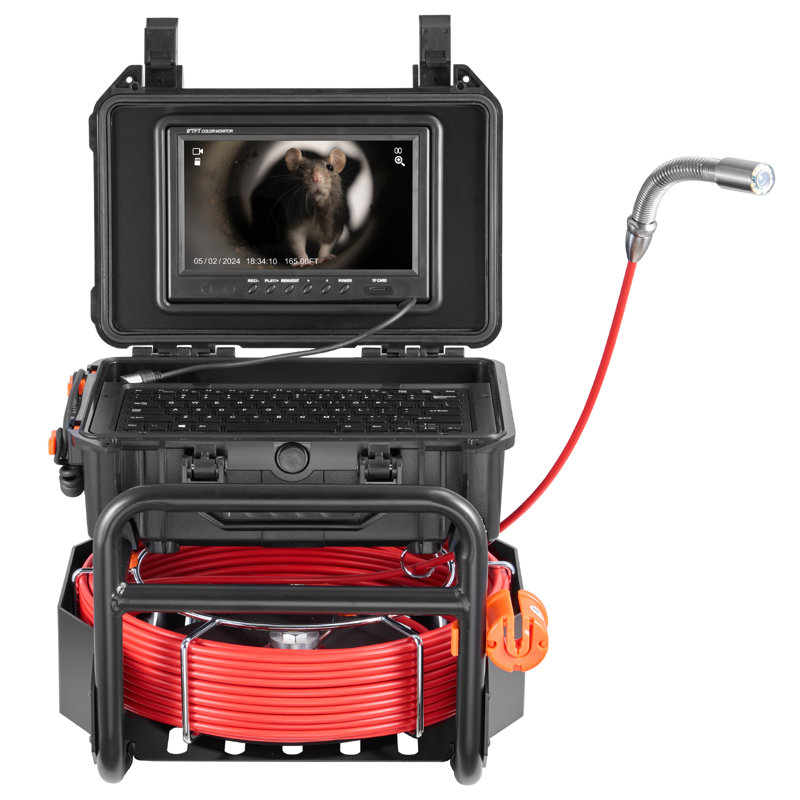 Sewer Camera 165 ft/50m Self-Levelling Drain Camera with 512Hz Transmitter