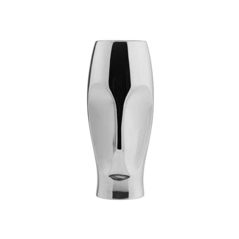 Nambe Face Vase, 10" H x 5" W x 4" D