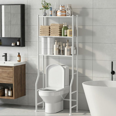 3-Tier Over Toilet Storage Rack, Metal Over Toilet Bathroom Organizer Shelf, Freestanding Space Saver Storage Shelves