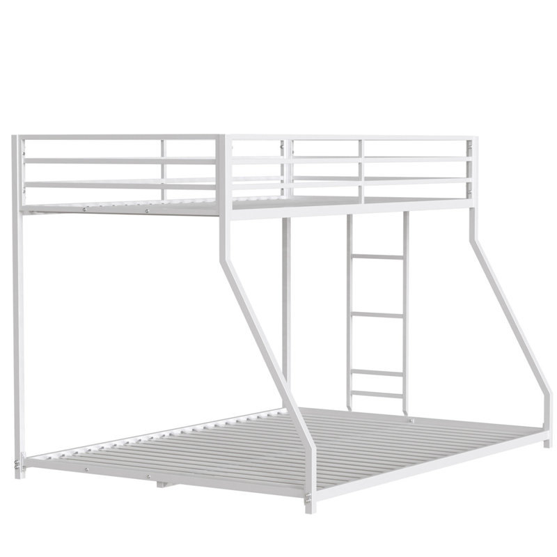 Twin Over Full Bunk Bed (Black), White