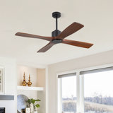 48 In. Dc Motor 4 Solid Wood Blades Indoor Ceiling Fan With Remote