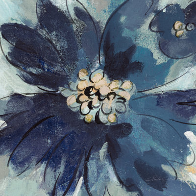 «Inky Floral III Cool» par Silvia Vassileva, reproduction sur toile tendue