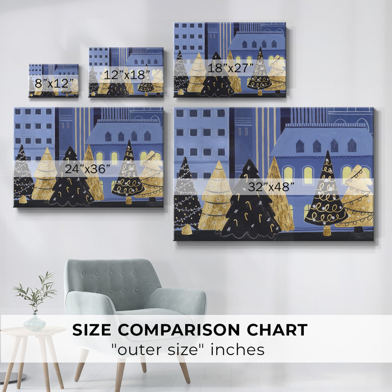 Collection Holiday Night, toile tendue avec châssis A, H 12 po x l 18 po x P 1,5 po