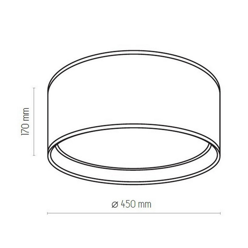 Banush Flush Mount, Brown, 17cm H x 45cm W x 45cm D