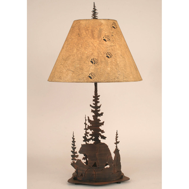 Lampe de table 33" ours et plumes Glynis