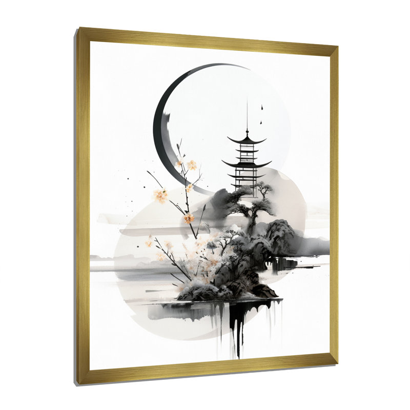 Heith Asian Art Science Fiction - reproduction d'art, H 32 po x l 16 po x P 1 po, Impression dorée sur toile encadrée