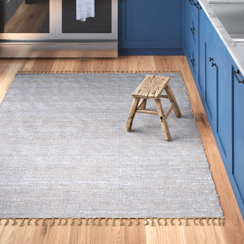 Brogan Berber Reversible Lilac Purple Wool Area Rug with Jute Core and Jute Fringe, Rectangle 7'10" x 10'4"