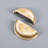 Ribbed Brass Semi Circle Cabinet Pull