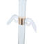 Porte-bougie 15 x 4,5 x 24,5 po à 3 branches en verre transparent avec accent doré métallique