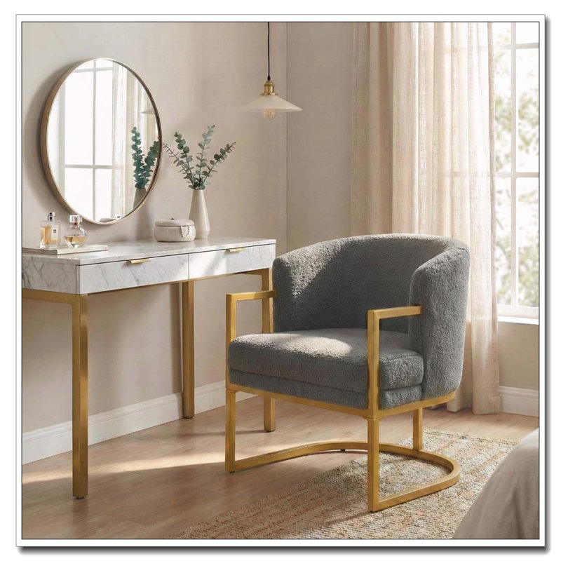 Chaise de lecture rembourrée Modern, Gris