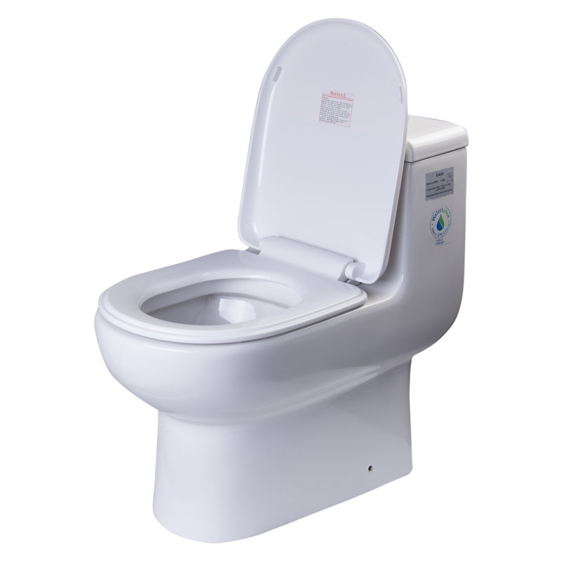 Toilette allongée une pièce à double chasse en céramique (siège inclus)