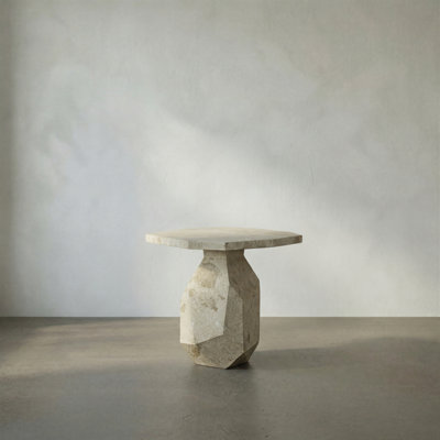 Polyhedron Marble Top End Table