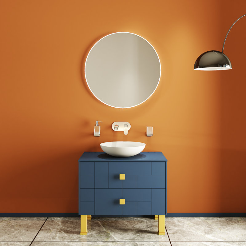 Meuble-lavabo autoportant avec lavabo Spruha-F_Modern, Bleu mat