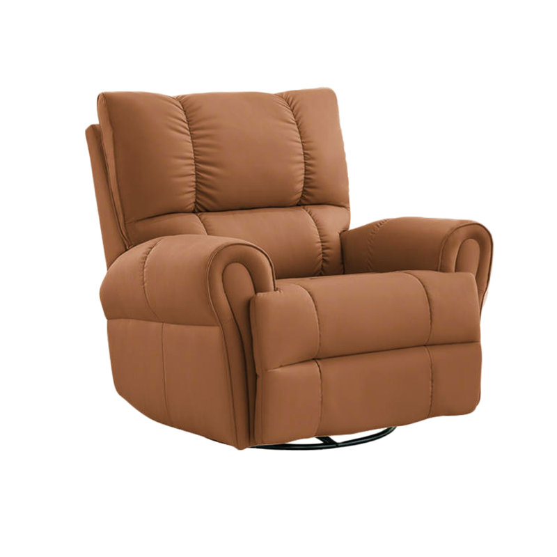 Nidhin Faux Leather Recliner, Brown Faux Leather