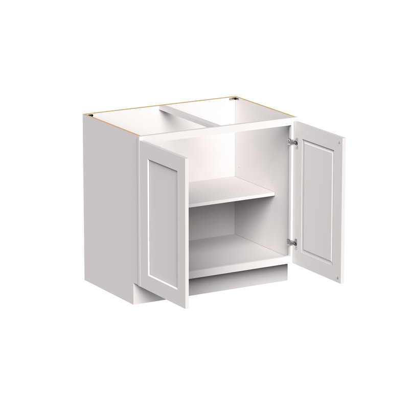 Armoire de base double pleine hauteur de style Shaker de DL Cabinetry (prête à assembler) l 36 po x H 34,5 po x P 24 po, 36