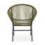 Ensemble de 2 chaises de patio ovales modernes en osier à tissage ouvert, style Acapulco, vert-1327162454