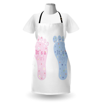 East Urban Home Gender Reveal Apron, Cooking Gardening, Adult Size, Pale Blue Pink