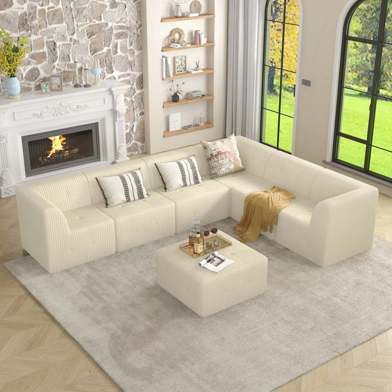 Canapé modulaire Boneless L, Beige