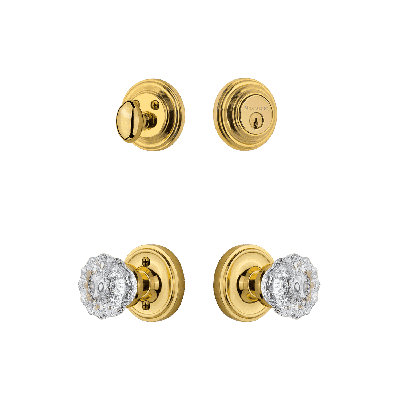 Nostalgic Warehouse Classic Rosette Entry Set with Crystal Knob