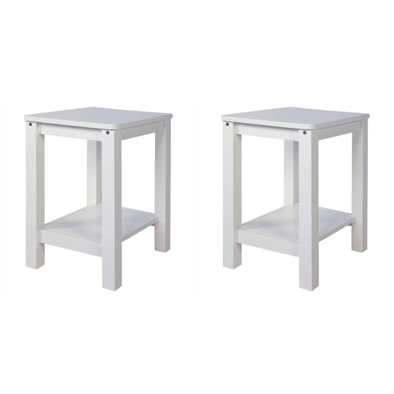 Garbrielle Solid Wood Accent Stool, White