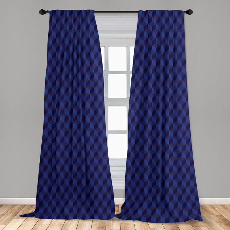 Geometric Semi-Sheer Rod Pocket Curtain Panels, 28" x 95"