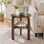 Table de bout ronde en bois d'hévéa massif, table d'appoint à 2 niveaux avec tablette de rangement, petite table d'appoint pour le salon, la chambre à coucher