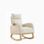 Chaise berçante moderne à accoudoirs de salon à haut dossier avec deux poches latérales pour un usage relaxant et pratique