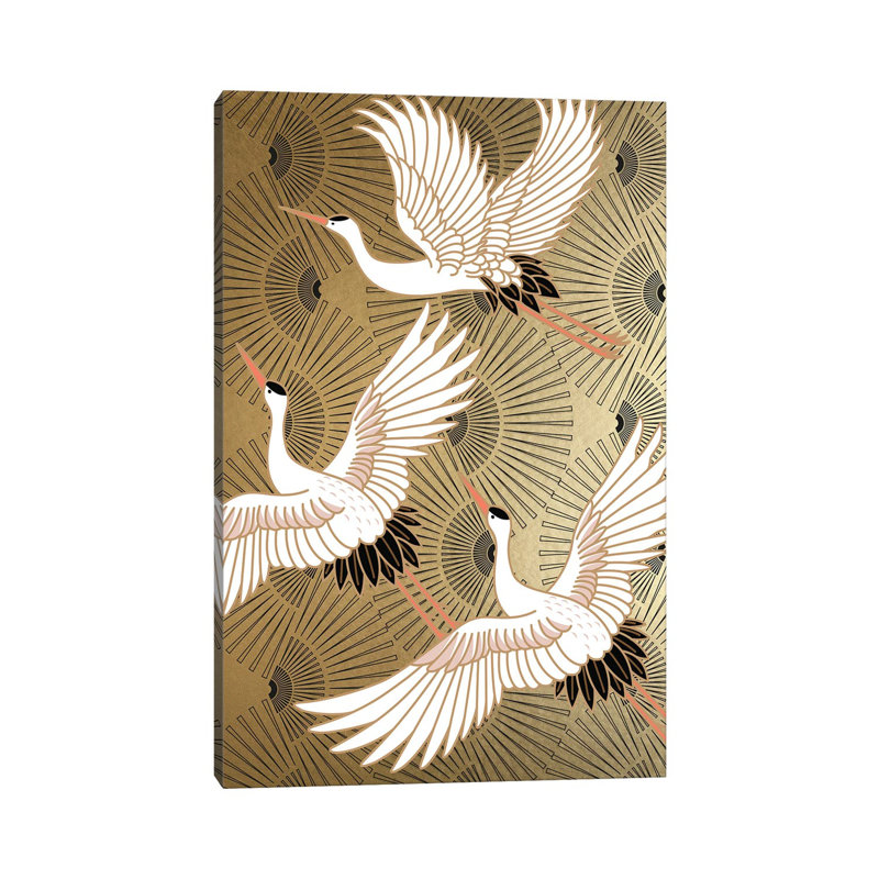 Crane Japenese II by Nikki Chu - Wrapped Canvas Print, 152.5 cm H x 101.5 cm W