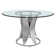 Aindrias Round Glass Top Metal Base Dining Table