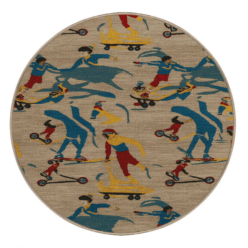Tapis lavable pour patins à roues alignées, Rond 3 pi
