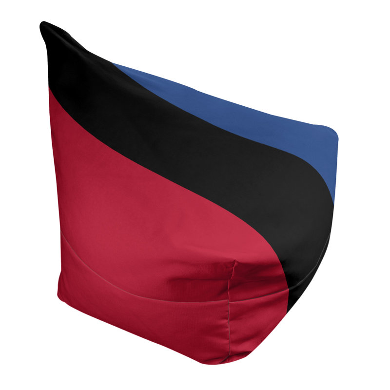 Bean Bag Chair & Lounger, Red/Black/Blue, 31" x 38" x 42"