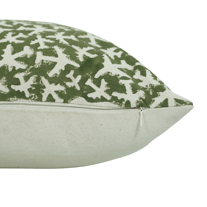 Housse de coussin en coton Floral, H 14 po x l 14 po, Carré