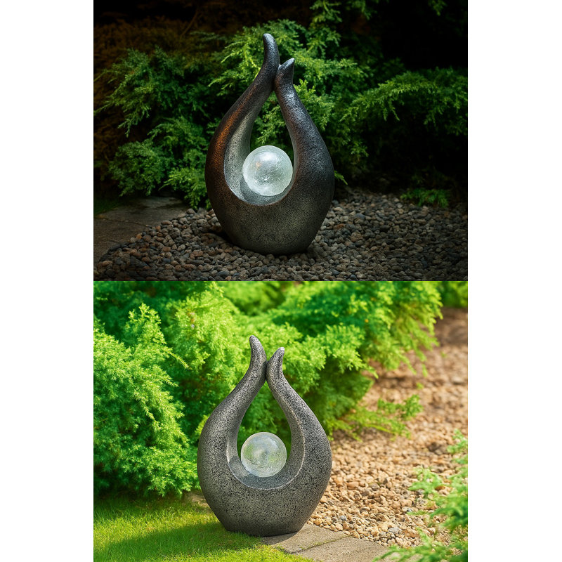 Morris Landscape & Nature Weather Resistant Glass Garden Statue, Silver