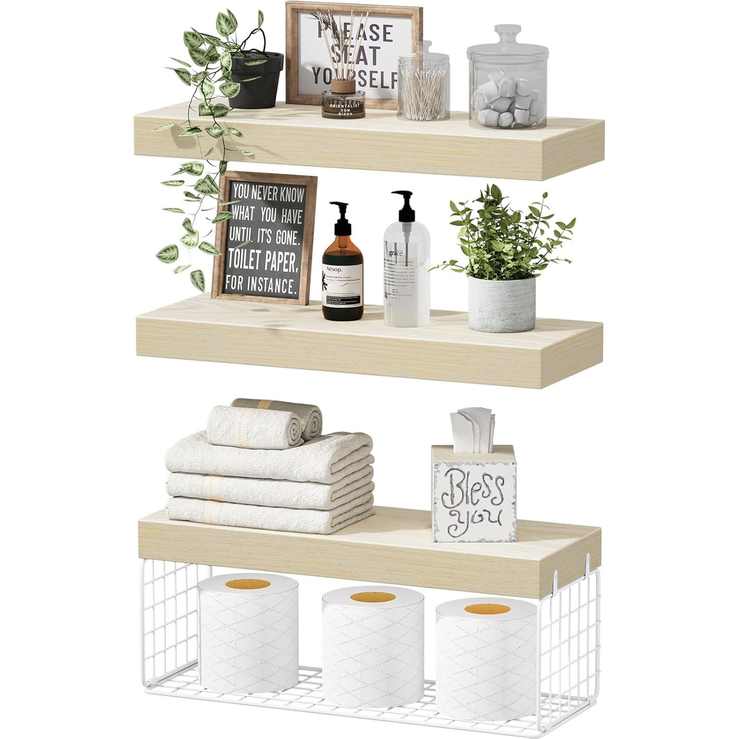 Lark Manor™ Bathroom Shelves Over Toilet - Wall Mounted | Wayfair