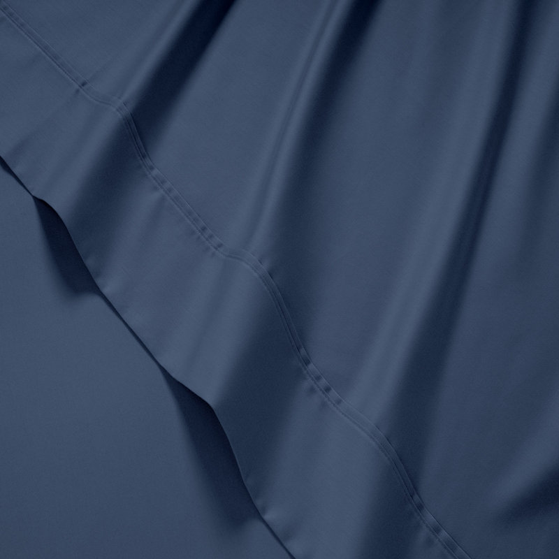 Kathy Ireland 500 Thread Count Tencel Cooling Cotton 4-Piece Sheet Set, Queen Sheet Set with 2 Pillowcases, Navy