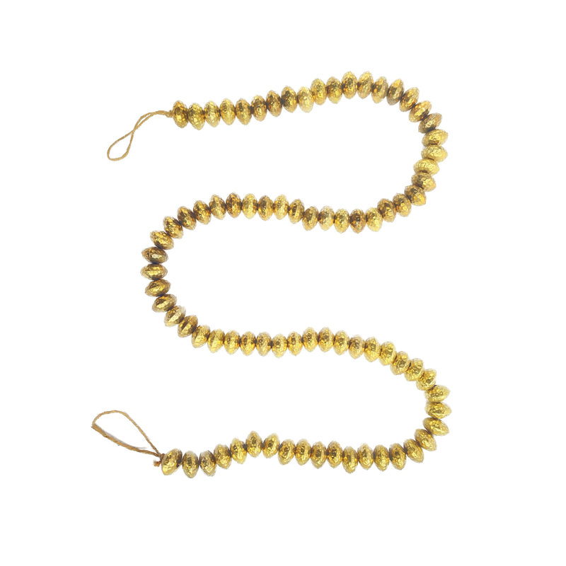 Hammered Metal Bead Garland Brass