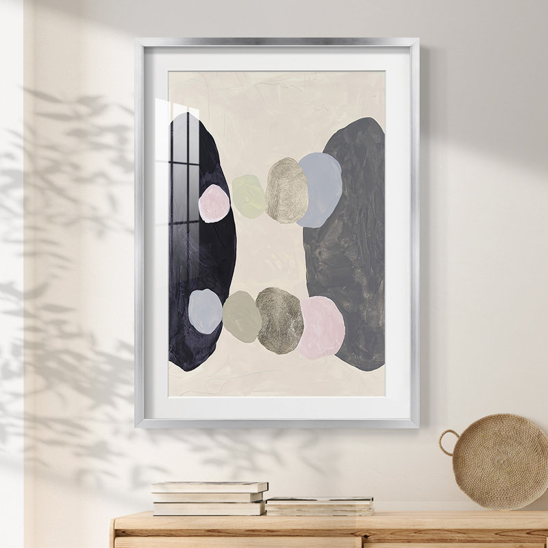 Muted Orbs II -Framed Print, 28.5" H x 20.5" W, Silver