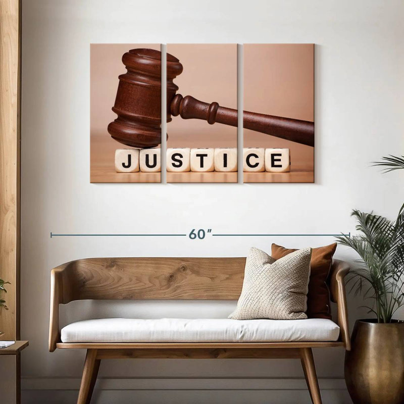 Cubes de lettres de justice, H 28 po x l 45 po