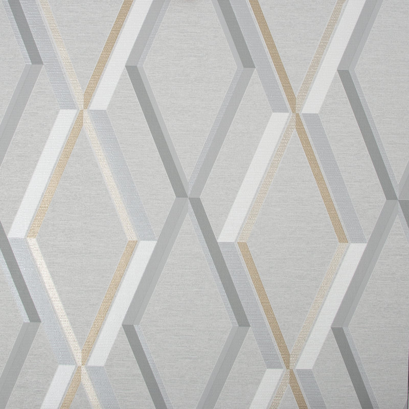 Geometric Wallpaper Roll, Gray