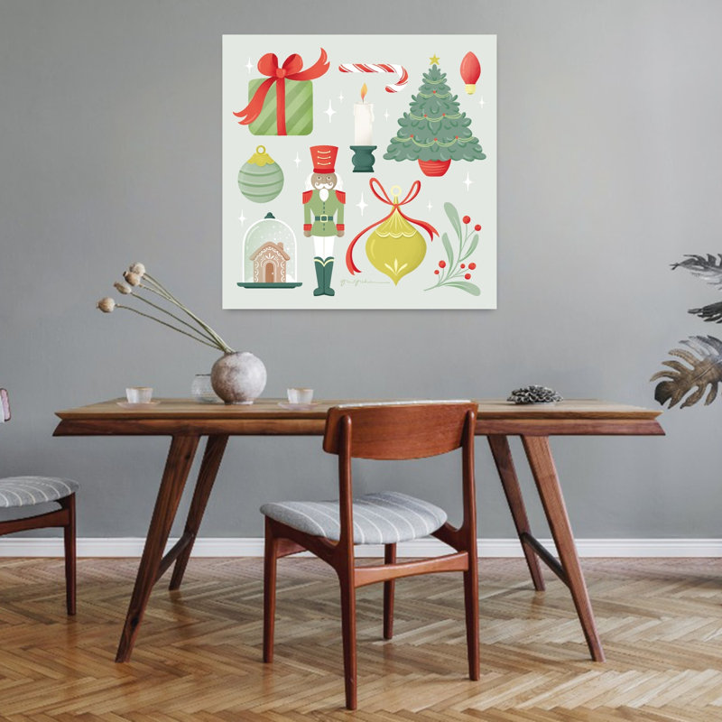 Art contemporain de Noël avec bougie, H 32 po x l 32 po