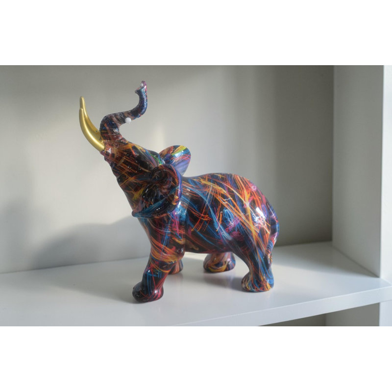 Sculpture éléphant en résine Pop Art