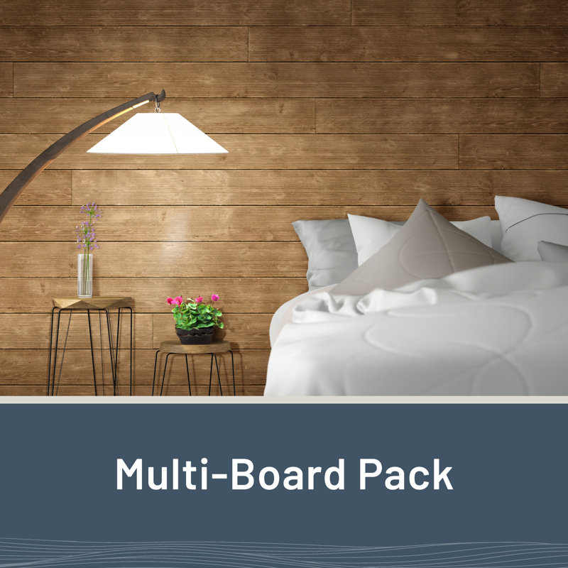 Light Brown Distressed Pine Shiplap Boards Set of 6