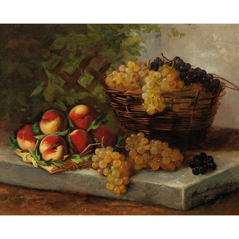 «Fruit Still Life» par Arthur-Alfred Brunel De Neuville - Art mural sur toile tendue avec châssis, H 48 po x l 33 po
