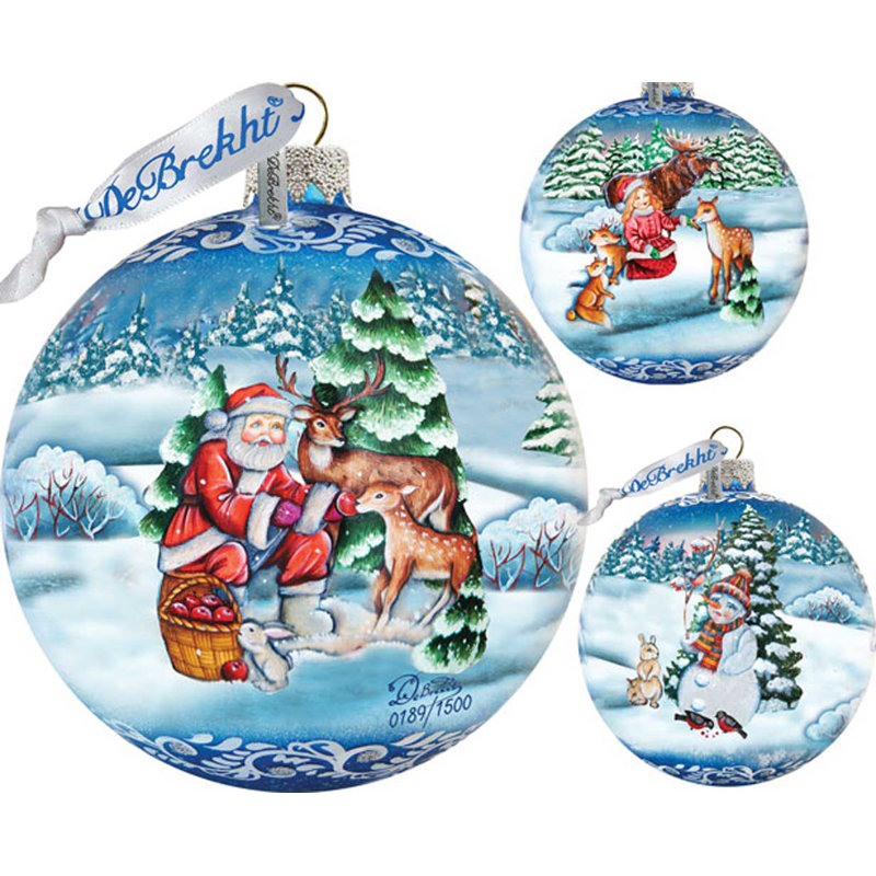 Holiday 5.5'' Handmade Glass Ball Ornament