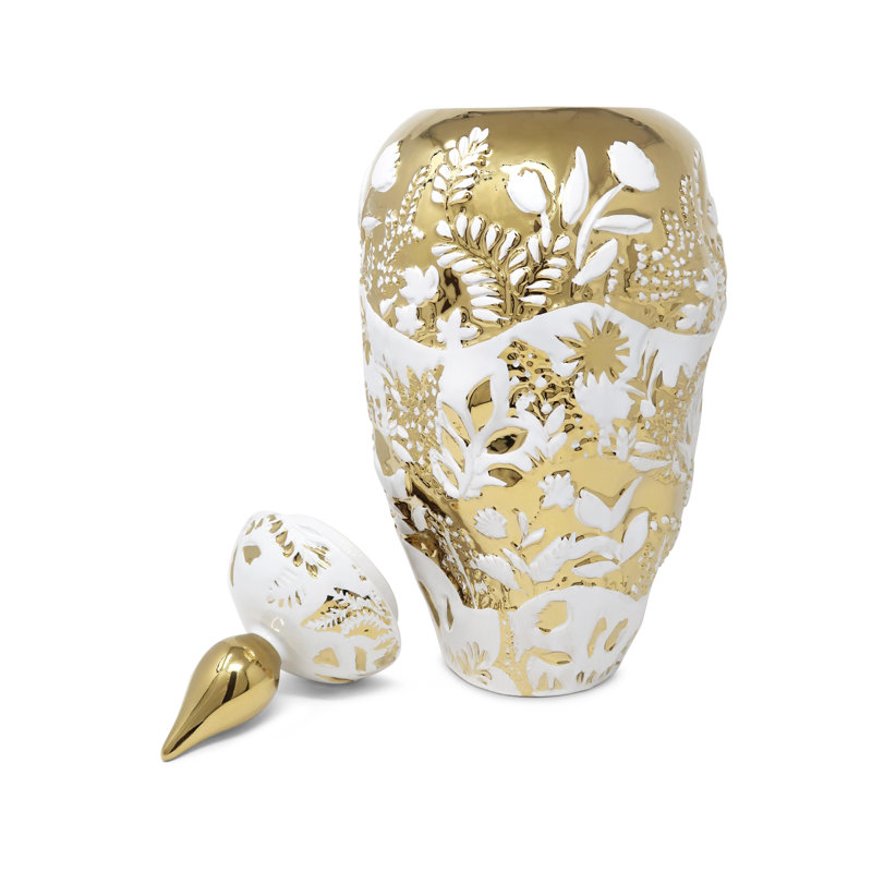 Pot de rangement orné, H 17,75 po x l 8,25 po