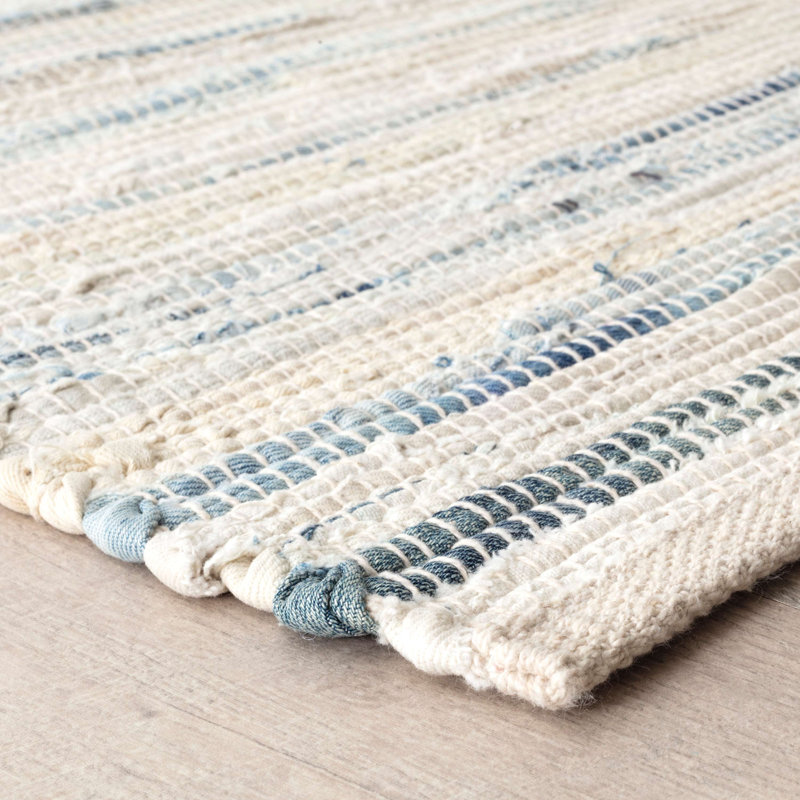 Tapis en coton tissé à la main Denim Rag, Rectangle 8 pi 6 po x 11 pi 6 po