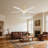Lovonza Modern Indoor Ceiling Fan 5 Blade LED Light Remote Control Soft Brass Finish  White Finish Blades Bedroom Patio Living Room Kitchen-40196253-12971605