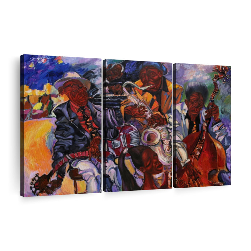 «Jazz Band Artist» sur toile, H 24 po x l 38 po x P 1,25 po