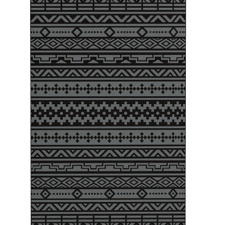 Outdoor Rug,Reversible Outdoor Rug,Waterproof Plastic Straw With Carry Bag, Black/White